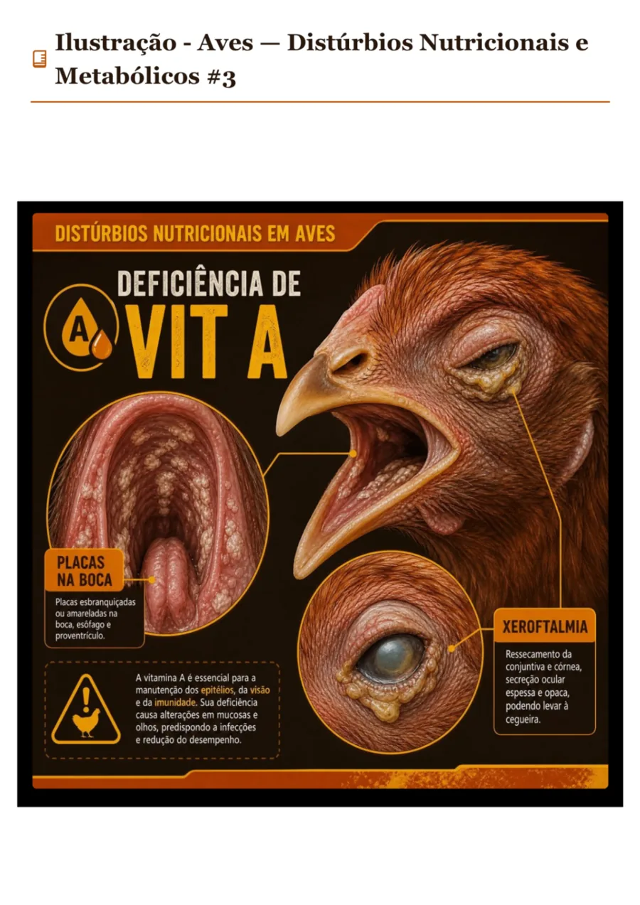 Deficiência de Vitamina A — Aves