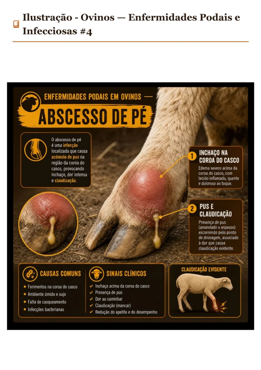 Abscesso de Pé — Ovinos
